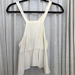 Stone Cold Fox white crop tank size Small